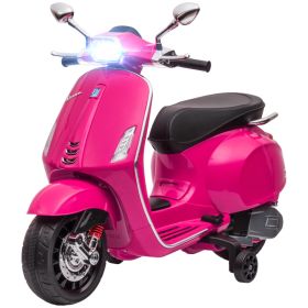 Vespa Licensed Kids Motorcycle 6V Toddler Motorcycle with Music, FM Radio, Headlight, Pink