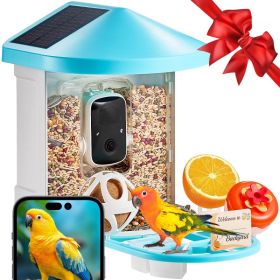 Smart Bird Feeder With Camera 2K HD AI Identify Bird Species Solar-Powered