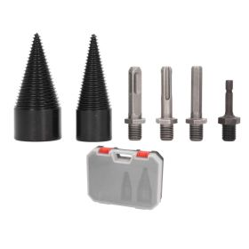 6 Pcs Wood Splitter Drill Bit 32mm 42mm Detachable Heavy Duty Splitting Cone Drill Bit With 4 Handles For Camping