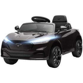 12V Kids Ride On Car, Licensed Ford Mustang Mach-E Electric Car with Remote Control, LED Light, Music, Black