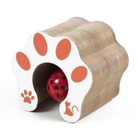 One-piece Cat Scratching Post, Accordion-style Folding Design, Wood Grain, Anti-scratch, Wear-resistant, Interactive Cat Toy.