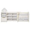 Kids Toy Storage with Bookshelf, 4-Tier Toy Storage Organizer with 10 Movable Plastic Bins, Kids Cubby Cabinet with Bookshelf for Study Room, Bedroom