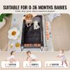 Baby Travel Crib and Play Yard, Folding Baby Playpen with Zipper Gate & Soft Mattress, Portable Toddler Crib with Breathable Mesh, Travel Bag
