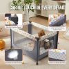 Baby Playpen Travel Crib, Quick-Folding Playpen for Baby & Toddler, Portable Baby Fence Play Yard with Wheels, Breathable Mesh & Travel Bag