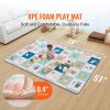 Baby Play Mat, 51"x79" Baby Crawling Mat, Non-Slip One-Piece Foam Baby Playmat, Foldable Portable Reversible Floor Mat with Travel Bag