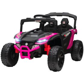 12V Kids Ride On Truck, Battery Powered Electric UTV Vehicle with Rear Suspension, Remote Control for 3-5 Years, Pink