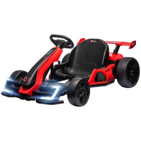 24V 7.5 MPH Electric Go Kart with Adjustable Seat, Slow Start, Red