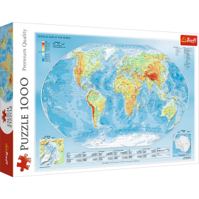 Jigsaw Puzzles - "1000" - Physical map of the world / Meridian