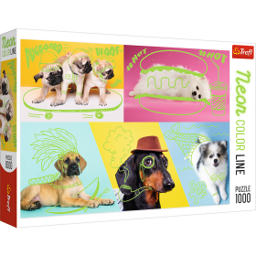 Jigsaw Puzzles - "1000 Neon Color Line" - Far out dogs / Trefl