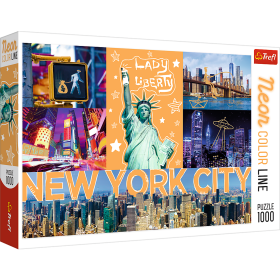 Jigsaw Puzzles - "1000 Neon Color Line" - Neon city / Trefl