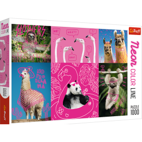 Jigsaw Puzzles - "1000 Neon Color Line" - Crazy Animals