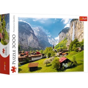 Jigsaw Puzzles  -  "3000 - Lauterbrunnen, Szwajcaria" / HUBER