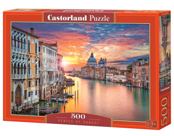 CASTORLAND 500 Piece Jigsaw Puzzle, Venice at Sunset, Italy, European puzzle, Italy puzzle, Adult Puzzles, Castorland B-52479