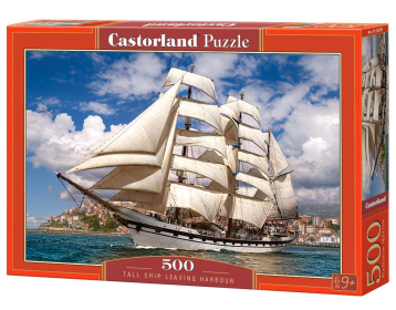 Tall Ship Leaving Harbor, 500 Piece Jigsaw Puzzle