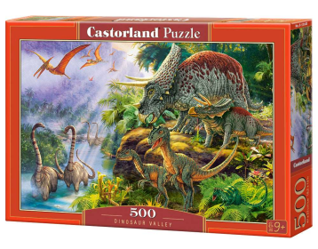 CASTORLAND 500 Piece Jigsaw Puzzle, Dinosaur Valley, Prehistoric scenery, dinosaur puzzle, prehistoric animal, Adult Puzzles, Castorland B-53643