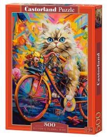 Kitten's Floral Ride, 500 Piece Jigsaw Puzzle