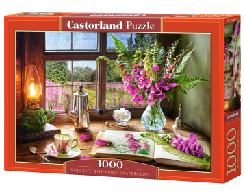 Still Life with Violet Snapdragons, 1000 Piece Jigsaw Puzzle