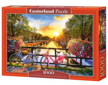 Picturesque Amsterdam with Bicycles, 1000 Piece Jigsaw Puzzle