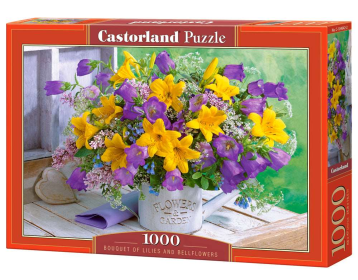 Bouquet of Lilies and Bellflowers, 1000 Piece Jigsaw Puzzle