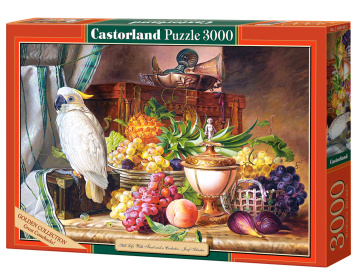 Still Life With Fruit and a Cockatoo, Josef Schuster, 3000 Piece Jigsaw Puzzle