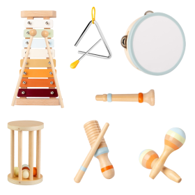 8Pcs Toddler Musical Toys Wooden Montessori Musical Instruments