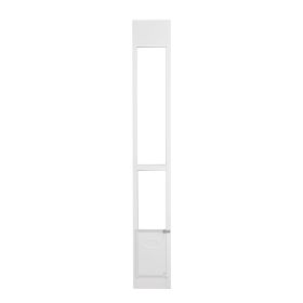 Dog Door for Sliding Glass Door, 75 7/8"-80 11/16" Adjustable Height Doggy Door for Sliding Doors
