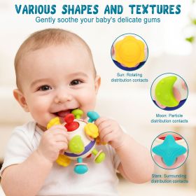 6-in-1 Baby Teething Toys – Rattle, Spinner & Pull Teether Ball – BPA-Free, Boiling Safe, Baby Shower Gift – Planet Edition