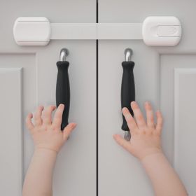 Child Safety Cabinet Locks for Babies (2 Pack) Child Proof Latches for Cabinets and Drawers Doors, Baby Proofing Cabinet Strap Locks for Cupboards