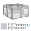 Baby Playpen, 47.2″ x 47.2″ Foldable Toddlers Playpen, Indoor/Outdoor Baby Fence Play Yard with Zippered Door & Soft Breathable Mesh
