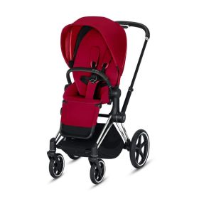 CYBEX ePriam 3-in-1 Travel System Chrome with Black Details Baby Stroller – True Red