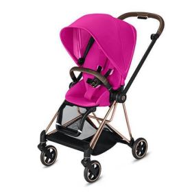 CYBEX Mios 3-in-1 Travel System Rose Gold with Brown Details Baby Stroller – Fancy Pink