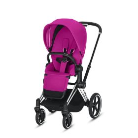 CYBEX Priam 3-in-1 Travel System Chrome with Black Details Baby Stroller – Fancy Pink