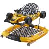 4-in-1 Baby Walker, Foldable Baby Activity Center on Wheels, Adjustable Height, Light, Steering Wheel