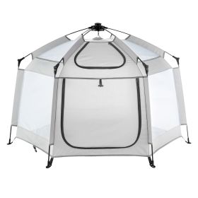 Baby Playpen with Canopy, Indoor/Outdoor Portable Playpen for Babies and Toddler, Lightweight & Foldable