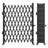 Single Folding Security Gate, 7.25 ft H x 7.8 ft W Folding Door Gate, Steel Accordion Security Gate, Flexible Expanding Security Gate