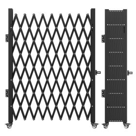 Single Folding Security Gate, 7.25 ft H x 7.8 ft W Folding Door Gate, Steel Accordion Security Gate, Flexible Expanding Security Gate