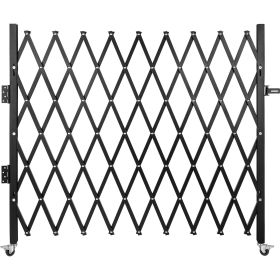Single Folding Security Gate, 7 ft H x 7 ft W Folding Door Gate, Steel Accordion Security Gate, Flexible Expanding Security Gate