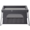 Baby Travel Crib and Play Yard, Folding Baby Playpen with Zipper Gate & Soft Mattress, Portable Toddler Crib with Breathable Mesh, Travel Bag