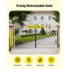 Double Folding Security Gate, Lockable Scissor Gate with 360° Swivel Casters, Outdoor Barricade Steel Retractable Gates, for Entry Security, Garage
