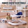Baby Walker, Foldable Baby Walkers with 3-Level Adjustable Height, Rolling Toddler Walker and Activity Center with Wheels & Feeding Tray