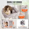 Cat Tree for Indoor Cats, 68.5" Cat Tower with 2 Cat Condos, Sisal Scratching Post, Hammock, Top Perch, Jumping Platforms