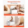 Kids Storage Bench, Wooden Toy Box Chest with Backrest, Large Storage Cabinet with Safety Hinge, Toddlers Storage Bench for Playroom