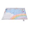 Baby Play Gym Mat, Tummy Time Mat with 6 Sensory Toys, Baby Activity Mat with Light-up Musical Rocket Toy for 0-18 Month Newborn Infant
