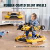 4-in-1 Baby Walker, Foldable Baby Activity Center on Wheels, Adjustable Height, Light, Steering Wheel