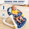 Baby Floor Seat Sit Me Up Chair - Ergonomic Infant Seat with 360° Safety Surround, Portable Foldable Chair with Music & Toys for 18+ Months - Blue