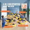 4-in-1 Baby Walker, Foldable Baby Activity Center on Wheels, Adjustable Height, Light, Steering Wheel