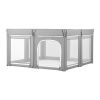 Baby Playpen, 47.2″ x 47.2″ Foldable Toddlers Playpen, Indoor/Outdoor Baby Fence Play Yard with Zippered Door & Soft Breathable Mesh