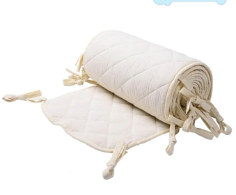 Baby Fresh Solid Color Double-Layered Gauze Baby Cot Bumper Soft Bedrail Cushion (Color: pink, size: 190 -30CM)
