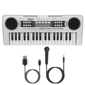37 Keys Digital Music Electronic Keyboard (Color: Silver)