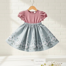 Soft and Breathable Organic Cotton Girl Dress | Bloom (size: 2-t)